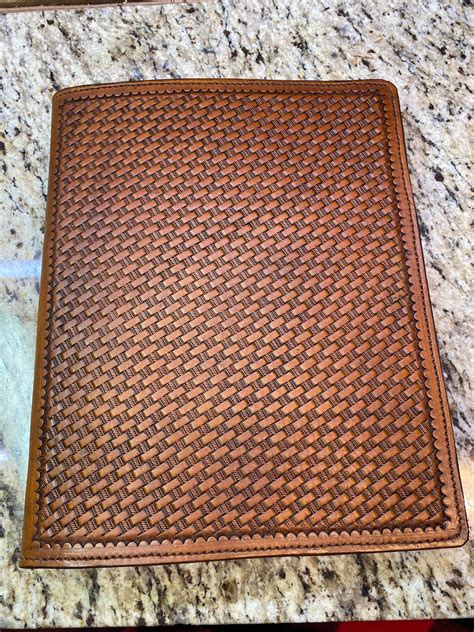 Hand Tooled Premium Leather Portfolio Etsy