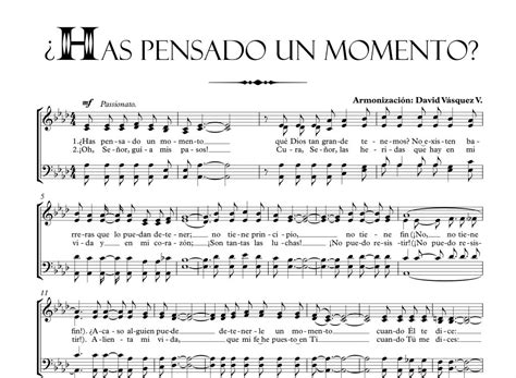 HAS PENSADO UN MOMENTO Partitura Coral Coro IEP