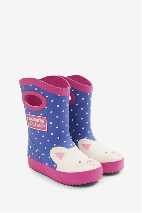 Buy Jojo Maman Bébé Cornflower Cat Wellies With Handle From The Next Uk