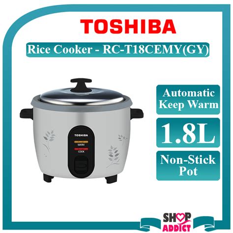 TOSHIBA RC T18CEMY Electric Rice Cooker 1 8L Periuk Nasi RC T18CEMY GY