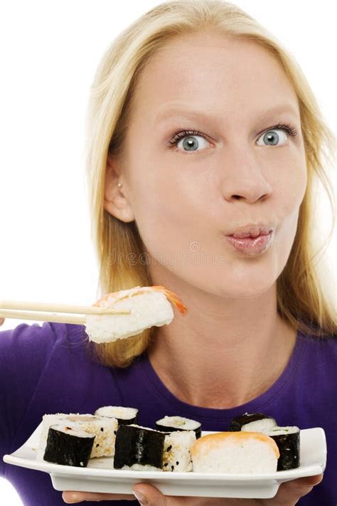 Eating Sushi Stock Photo Image Of Japanese Asia Plate