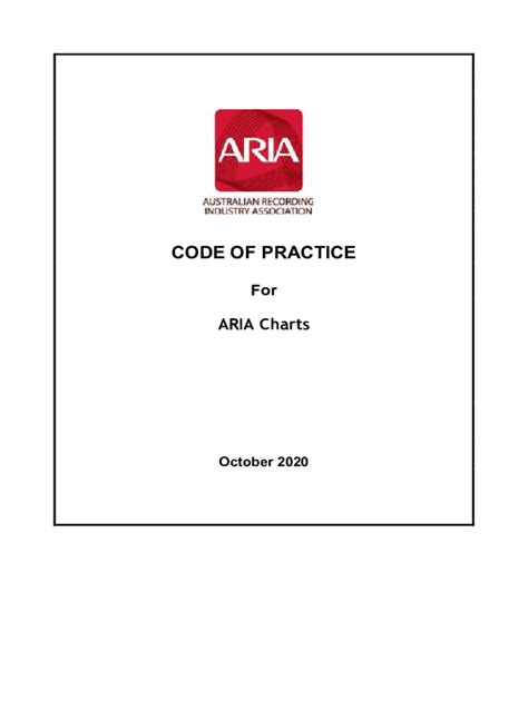 Fillable Online Aria Charts Code Of Practice Fax Email Print Pdffiller