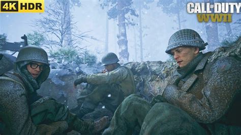 PS5 Call Of Duty WWII Mission 9 Battle Of The Bulge Gameplay 4K