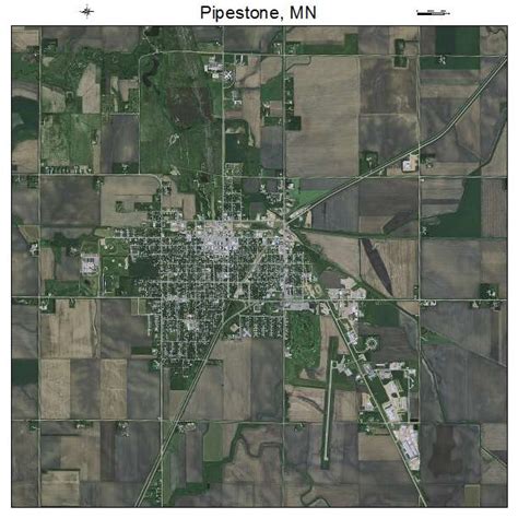 Aerial Photography Map of Pipestone, MN Minnesota