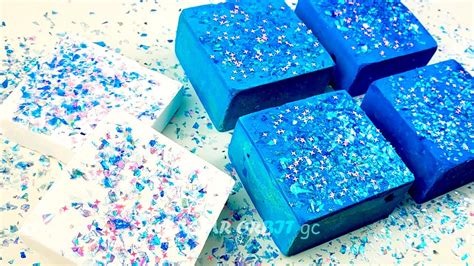 Dyed Colored Gym Chalk With Glitter Crushing Blueandwhite Gym Blocks