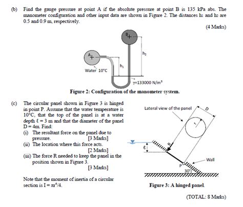 Solved B Find The Gauge Pressure At Point A If The Chegg