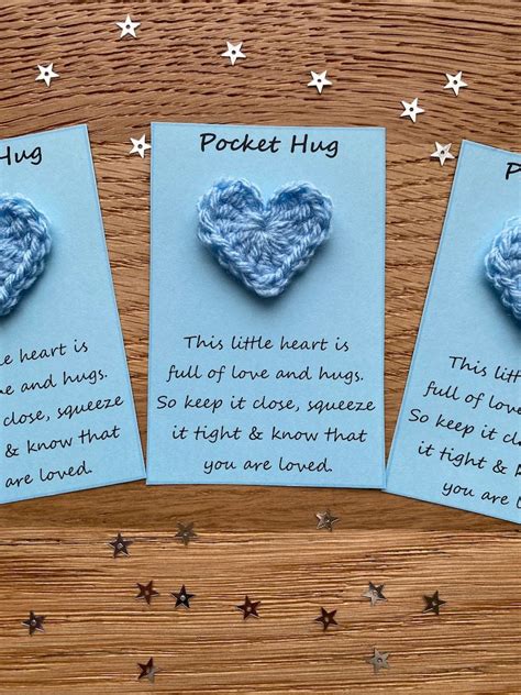 Crocheted Heart Pocket Hug Etsy UK Small Crochet Gifts Crochet