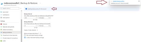 Configure Backup Storage Redundancy For Azure Cosmos DB Account