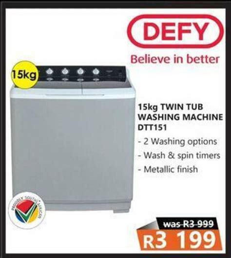 Defy Kg Twin Tub Washing Machine Dtt Offer At Tafelberg Furnishers