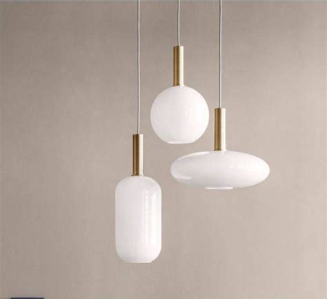 Nordic Post Modern Frosted Milk White Glass Shade Pendant Lights Foyer Dining Room Bedroom