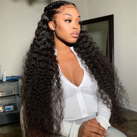 10a Brazilian Deep Wave Virgin Hair Lace Front Wig For Black Woman