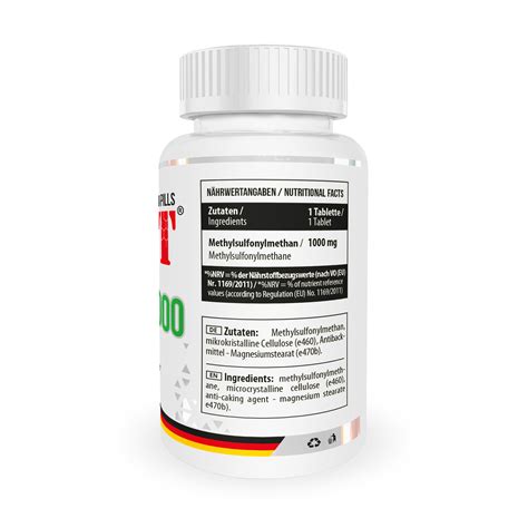 MST® MSM 1000 mg 90 таблеток - MST Nutrition UA
