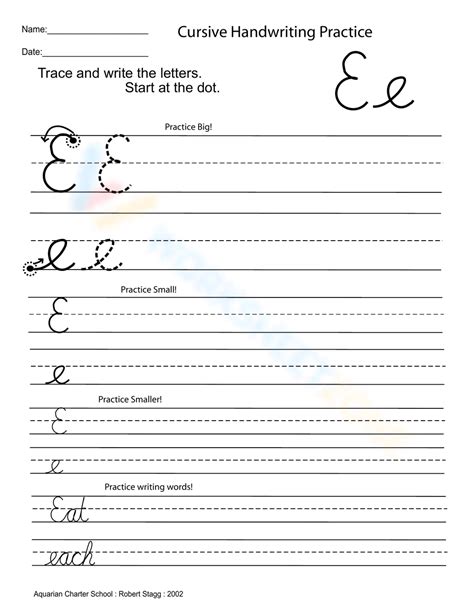 Cursive Capital Letters Chart