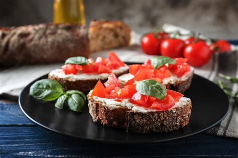 Roasted Garlic And Tomato Basil Bruschetta Vegan Nook