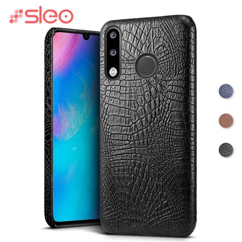 SLEO For Huawei P30 Lite Case PU Leather Hard Plastic Back Cover Case