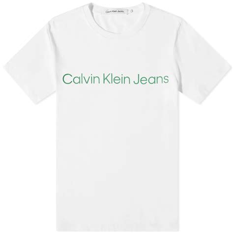 Calvin Klein Institutional Logo Slim T Shirt Bright White End Gb