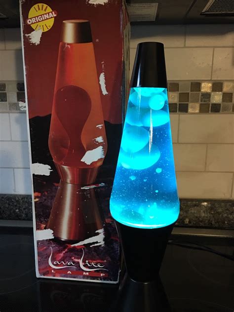 Vintage Lava Lamp Lava Lite 1990s Groovy Lava Lamp With Original Box Lava Classics Blue Lava