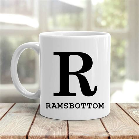 Initial Name Mug Classic Letter Design Personalised With Etsy