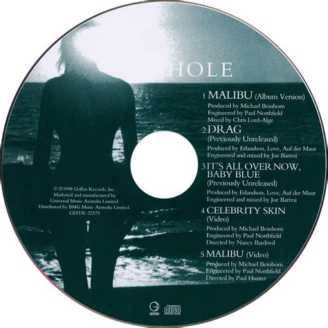 Copertina cd Hole - Malibu - CD, cover cd Hole - Malibu - CD - CopertineDVD.org