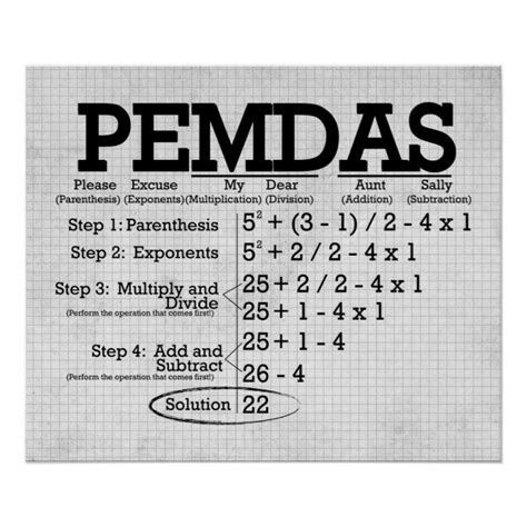 PEMDAS Poster *UPDATED* | Zazzle