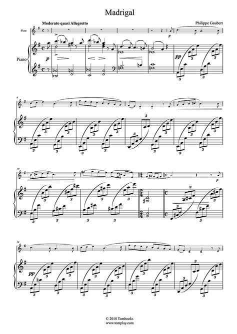 Madrigal (Gaubert) - Piano Sheet Music