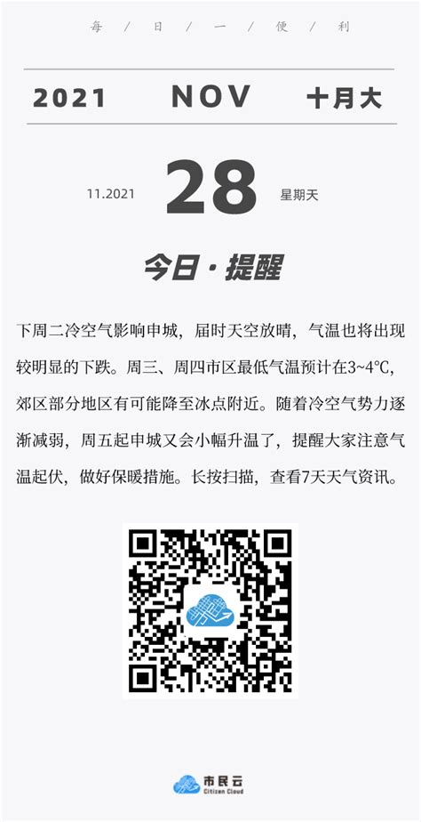 【市民云资讯】又一波冷空气要来了！澎湃号·政务澎湃新闻 The Paper