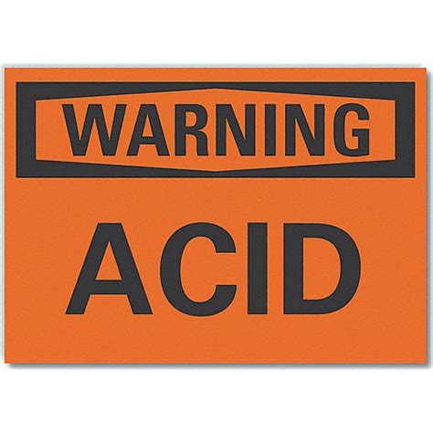 Lyle Acid Warning Label Polyester Adhesive Sign Mounting 5 In X 7 In