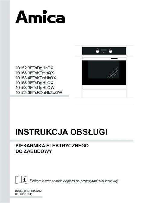 PDF INSTRUKCJA OBSŁUGI Amica 2018 3 19 Piekarnik Amica to