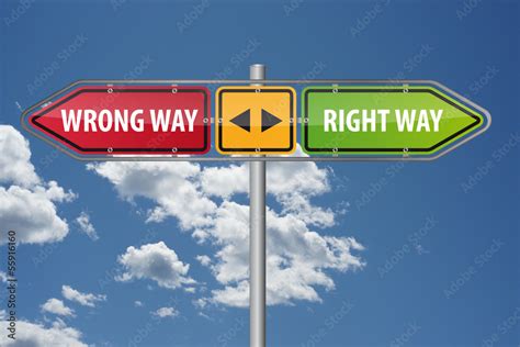 Wrong Way Vs Right Way Stock Illustration Adobe Stock