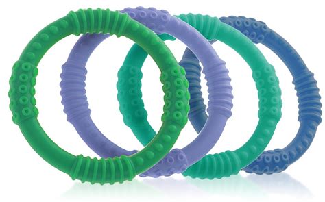 Teether Rings 4 Pack Silicone Sensory Teething Rings