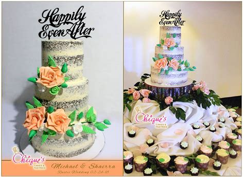 Rustic Wedding Naked Cake And Cupcakes Cakes Pastries Food Products And Supplies