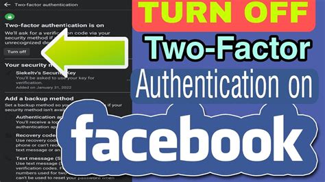 How To Disable Two Factor Authentication On Facebook 2022 Turn Off Two Factor Authentication