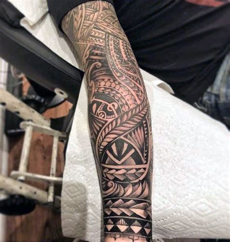 Polynesian Forearm Tattoo Designs For Men Masculine Tribal With