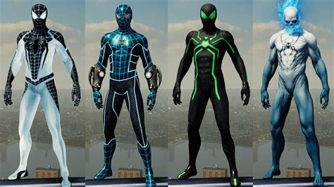 Marvel S Spider Man 2018 All Suits Showcase Costumes YouTube