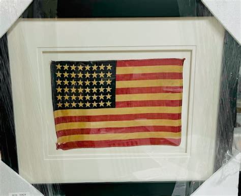 VINTAGE FRAMED 48 STAR AMERICAN FLAG #9816/SOLD - Historical Americana