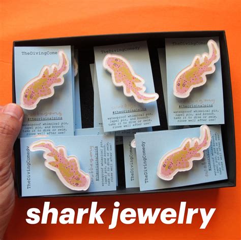 Shark Jewelry Shark Pins Shark Necklace Shark Brooch By The Diving