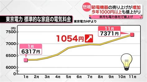 電気料金が値上がり 今年に入り千円以上も