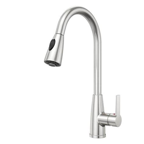 Homlux Single Handle Pull Down Sprayer Kitchen Faucet With Dual Function In Brushed Nickel