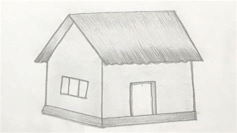 How To Draw A Hut Step By Step Very Easyshaded Hut Drawingshade