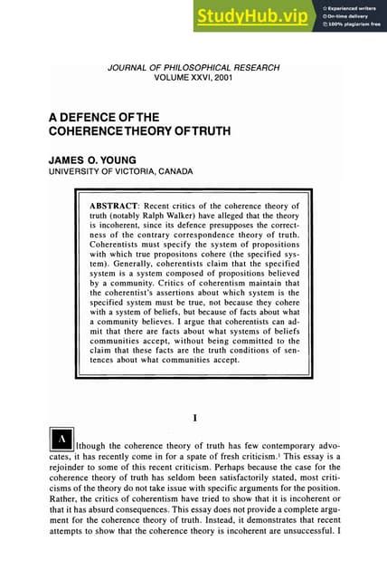 A Defence of the Coherence Theory of Truth.pdf