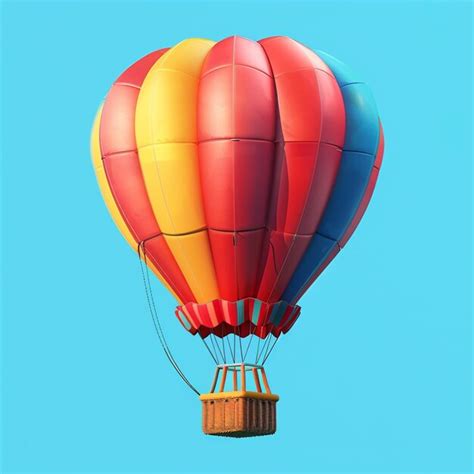 Hot Air Balloon 3d Vector Illustration Premium Ai Generated Image