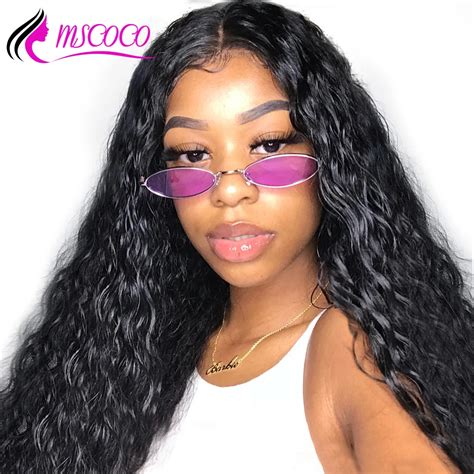 Water Wave Wig Lace Front Human Hair Wigs Frontal Lace Wig Glueless 180 ...