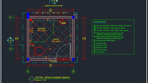 Detail Gambar Kerja Tampak Yang Benar Denah Lengkap Dengan Notasi