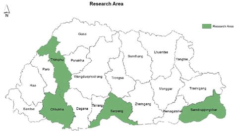 Map of Bhutan showing the study sites: Thimphu, Phuntsholing under... | Download Scientific Diagram