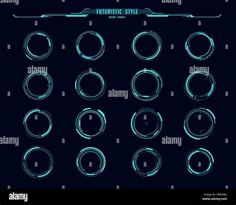 Hud Interface Round Frames And Borders Of Vector Aim Control Panel And Target Screen Futuristic