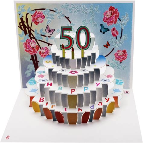 50th Birthday Laser Cut Pop Up Card Pop150 Etsy