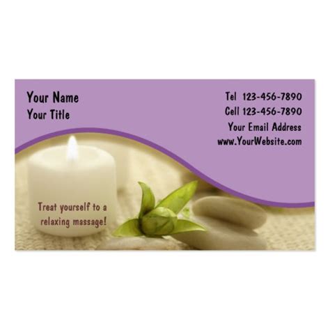 Massage Business Card 1 Double Sided Standard Business Cards Pack Of 100 Zazzle