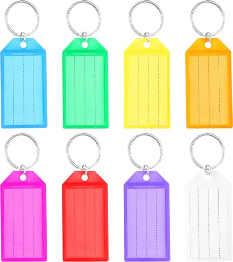 Pcs Key Tags With Labels Small Key Rings With Plastic Tags Key Fobs