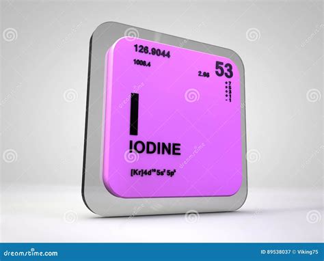 Iodine I Chemical Element Periodic Table Stock Illustration