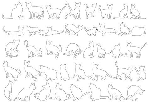 Premium Vector | Outline cat set